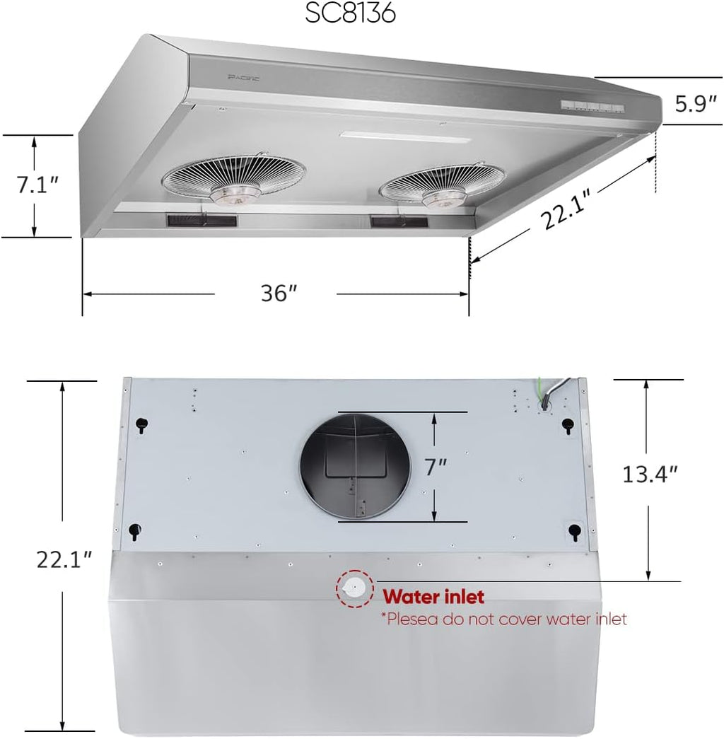 30'' Under Cabinet Stainless Steel Range Hood with Auto Steam Cleaning Q670310