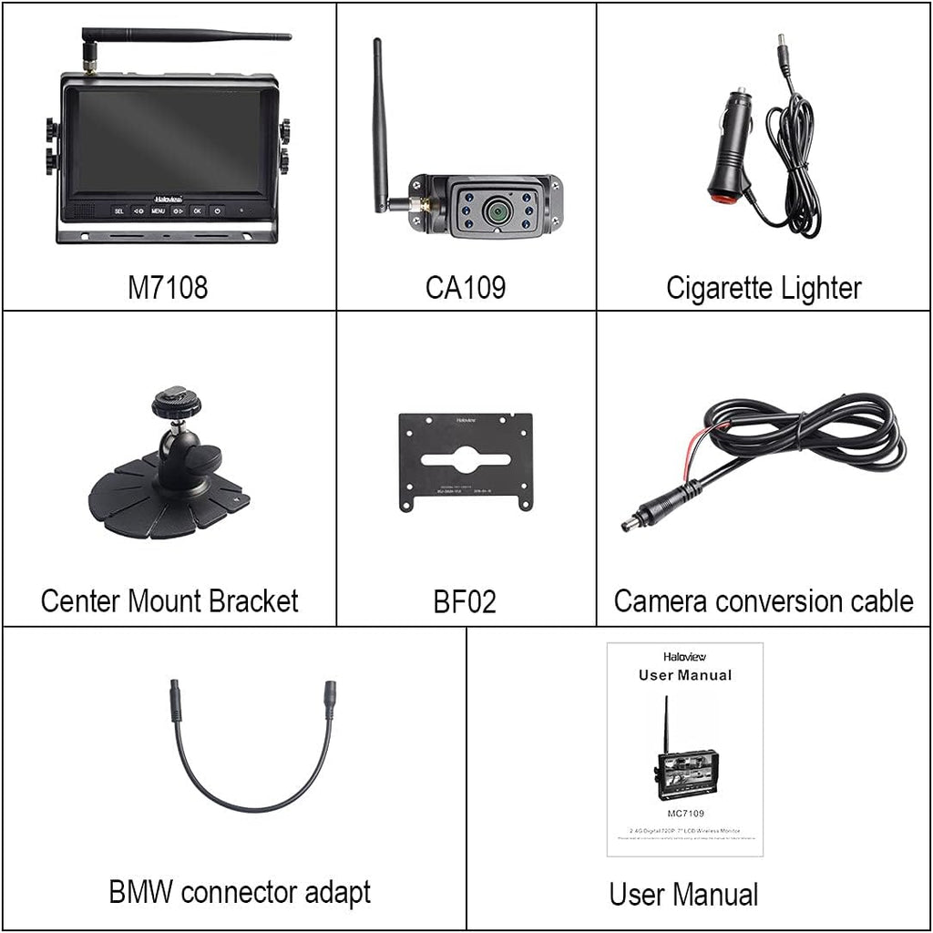 7'' 720P HD Wireless Rear View Camera System P5945