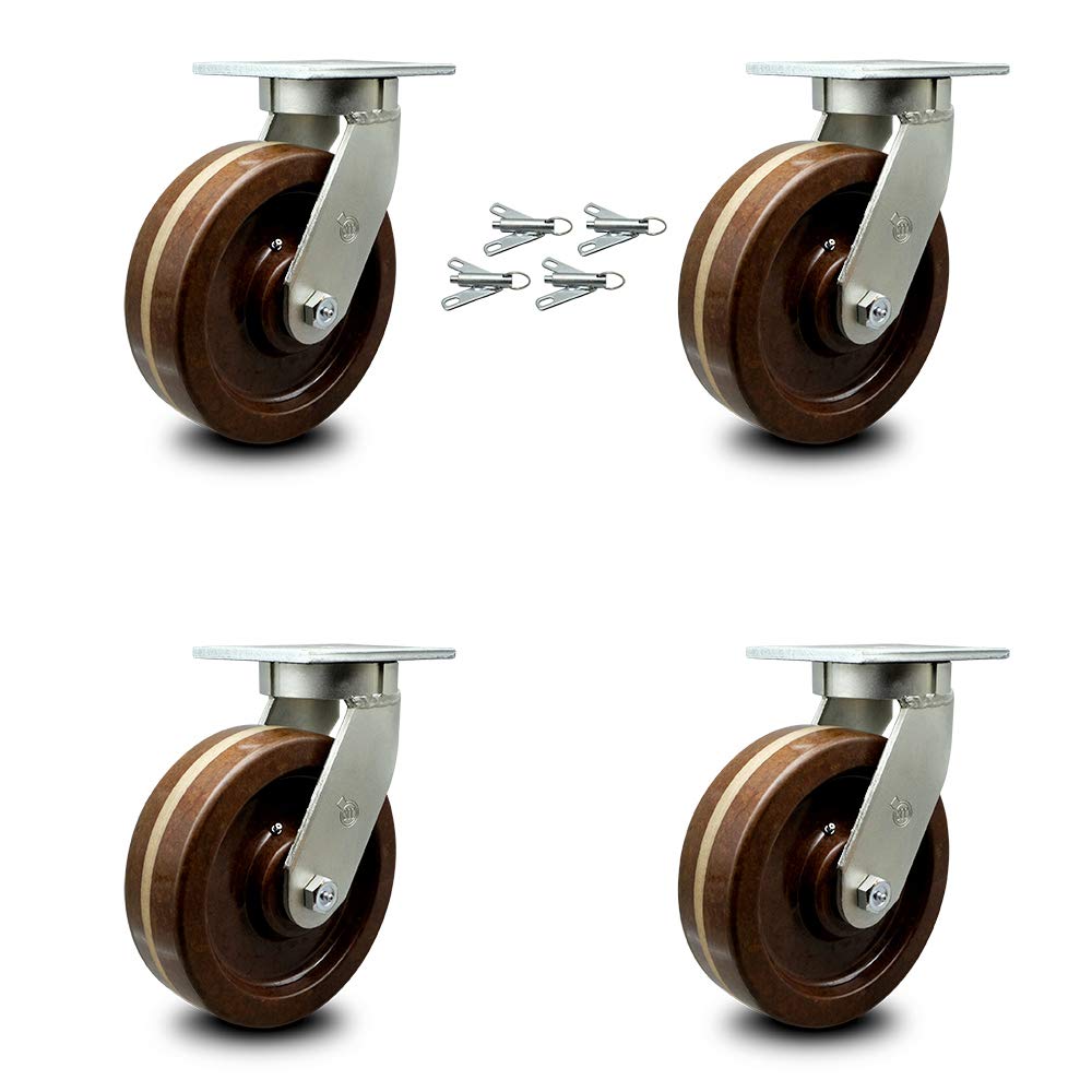 Kingpinless High Temperature Phenolic Swivel Caster with Brake U746