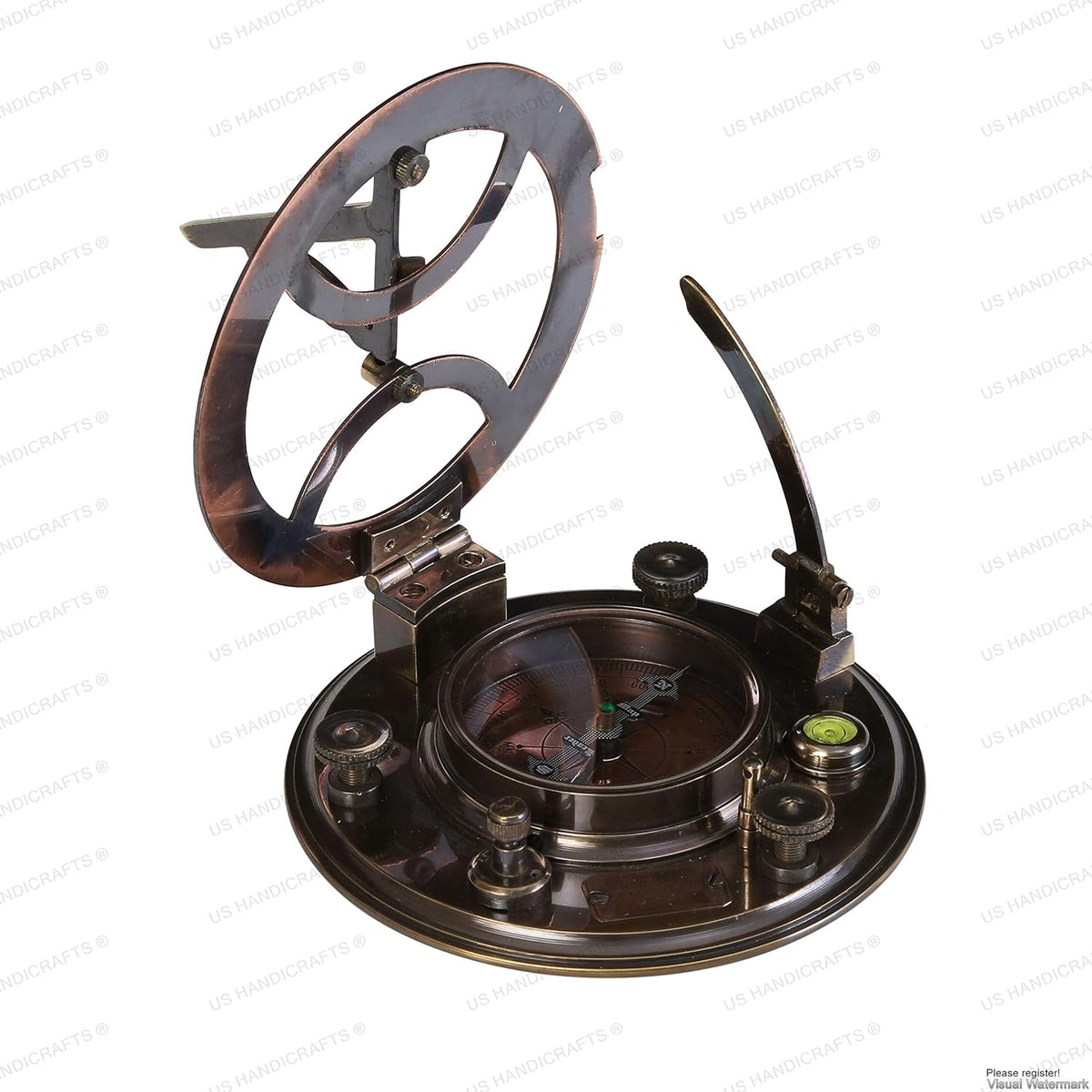 Brass Sundial with Rosewood Case, Pack of 2 M8220