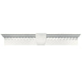 Vinyl Dentil Panel Window Header with Keystone in White G905