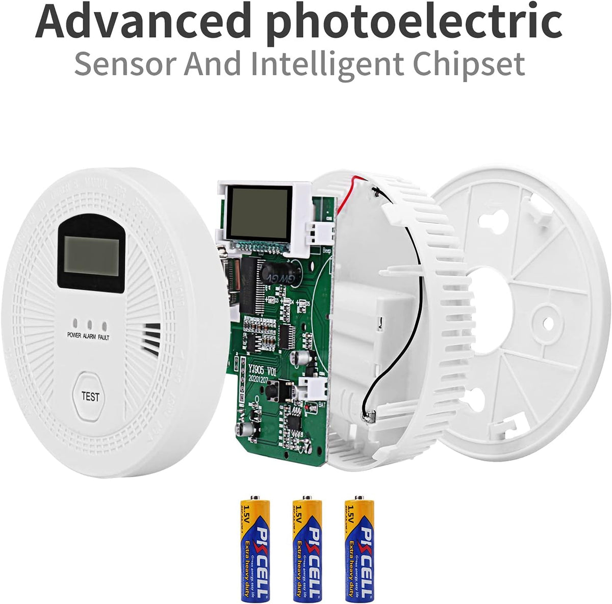3 Pack Smoke and Carbon Monoxide Detector with LCD Display K792188