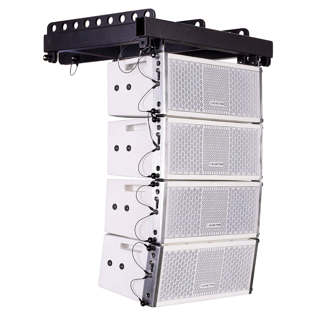 White 15-inch Powered Line Array Subwoofer with Four 2 X 5-inch Line Array Speakers P533947
