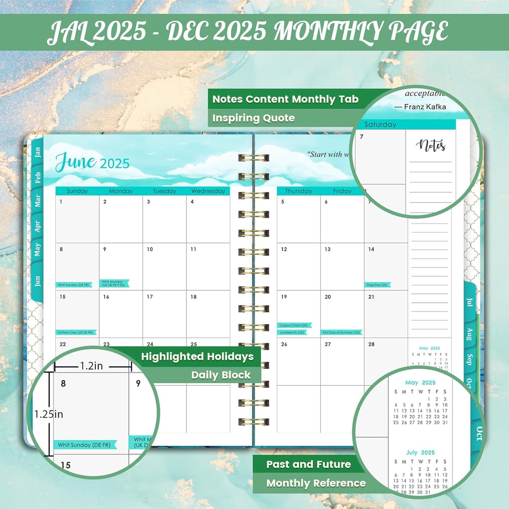 2025 Weekly and Monthly Hardcover Planner, 6.4" x 8.5" J85848