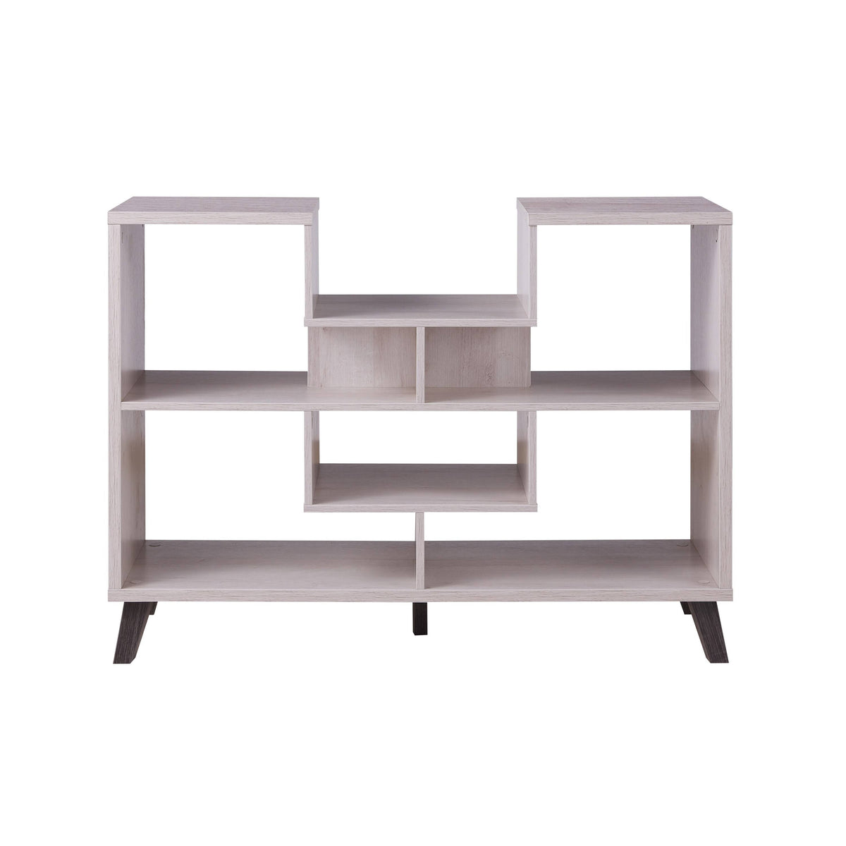 White Oak 6-Shelf Console Table V897