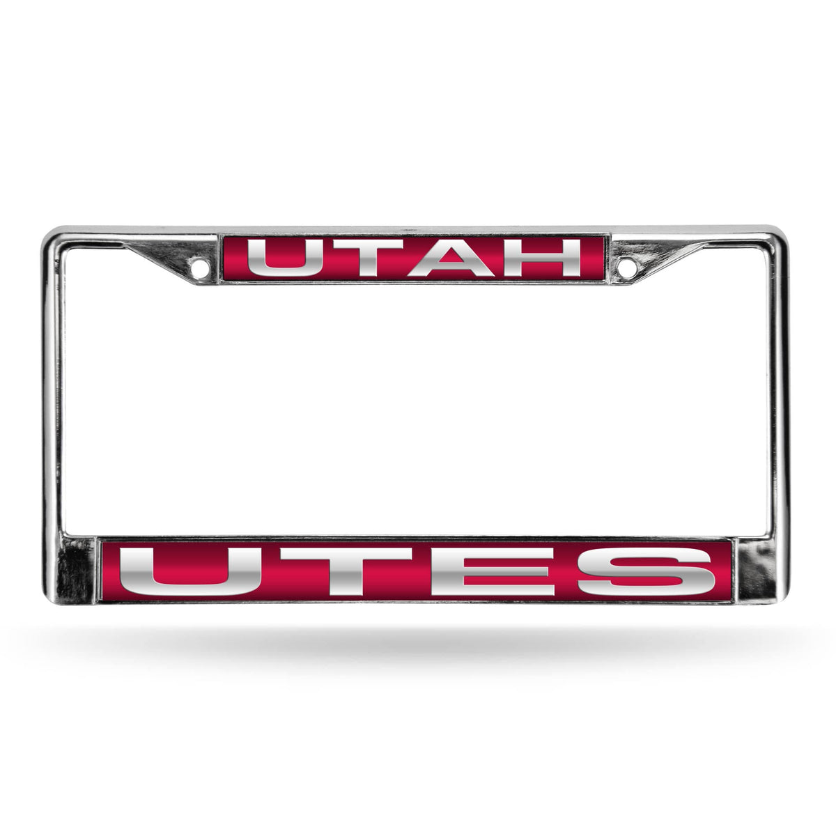 Red and White Rectangular License Plate Cover E396
