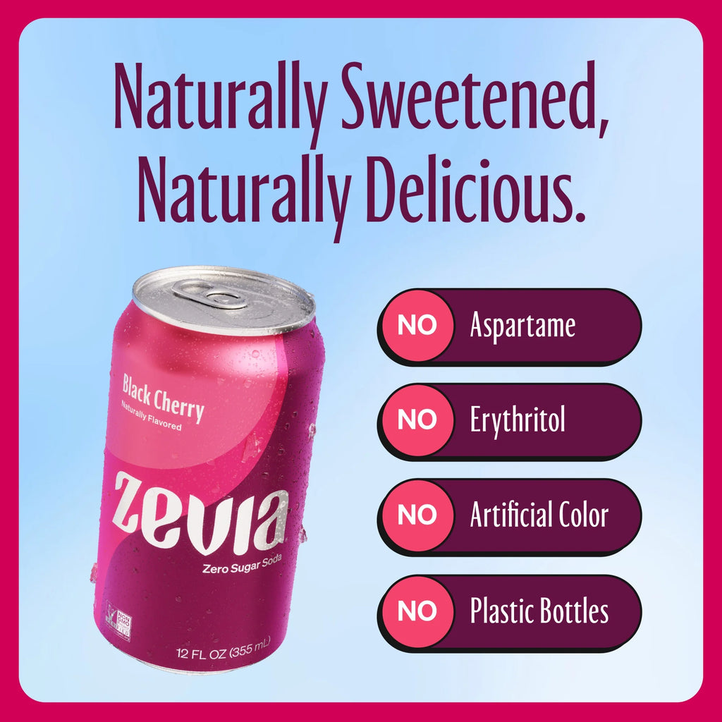 Zero Sugar Black Cherry Soda, 12 Fl Oz (Pack of 24) Y61221