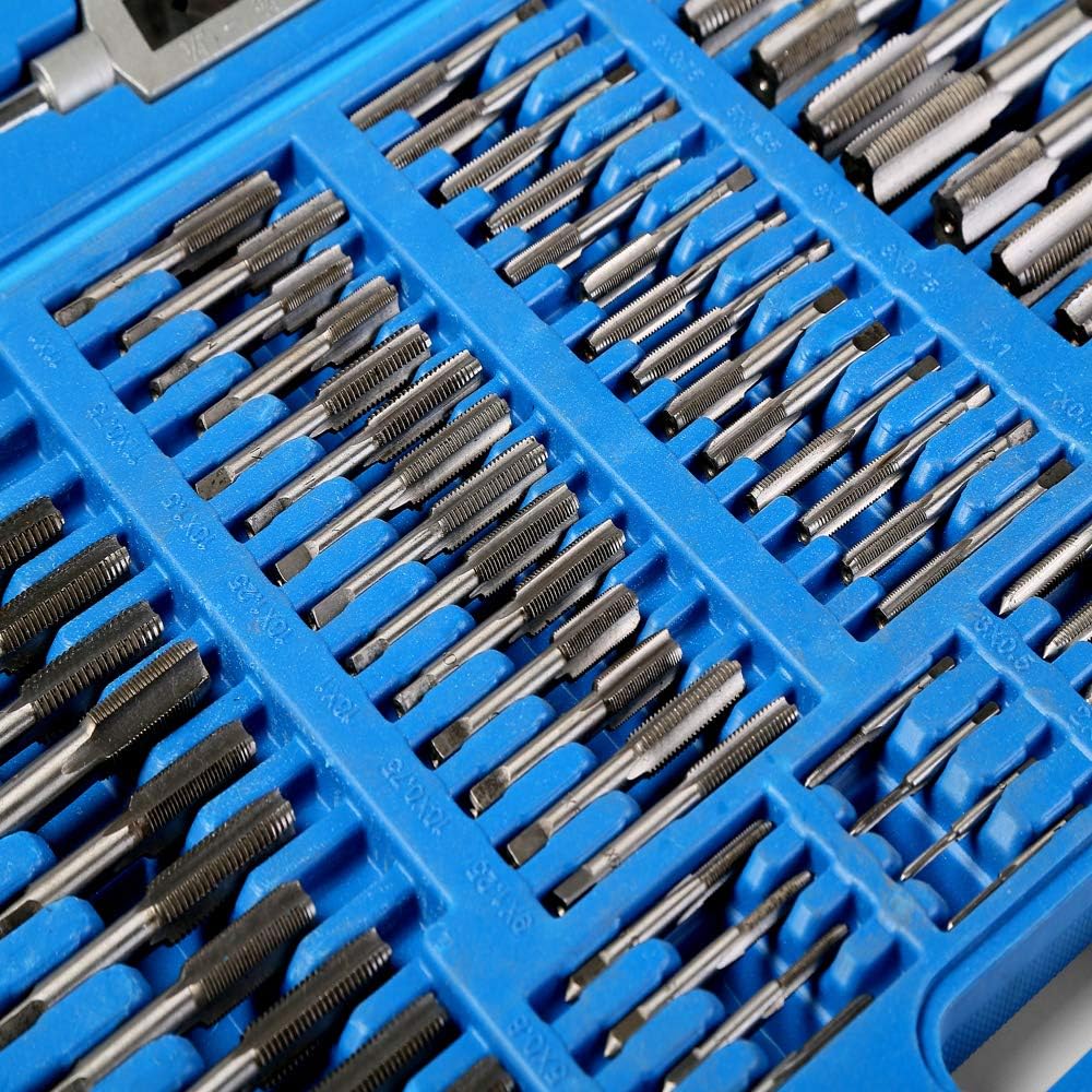 110 Piece Combination Tap and Die Set Alloy Steel Metric Tools with Carrying Case R206