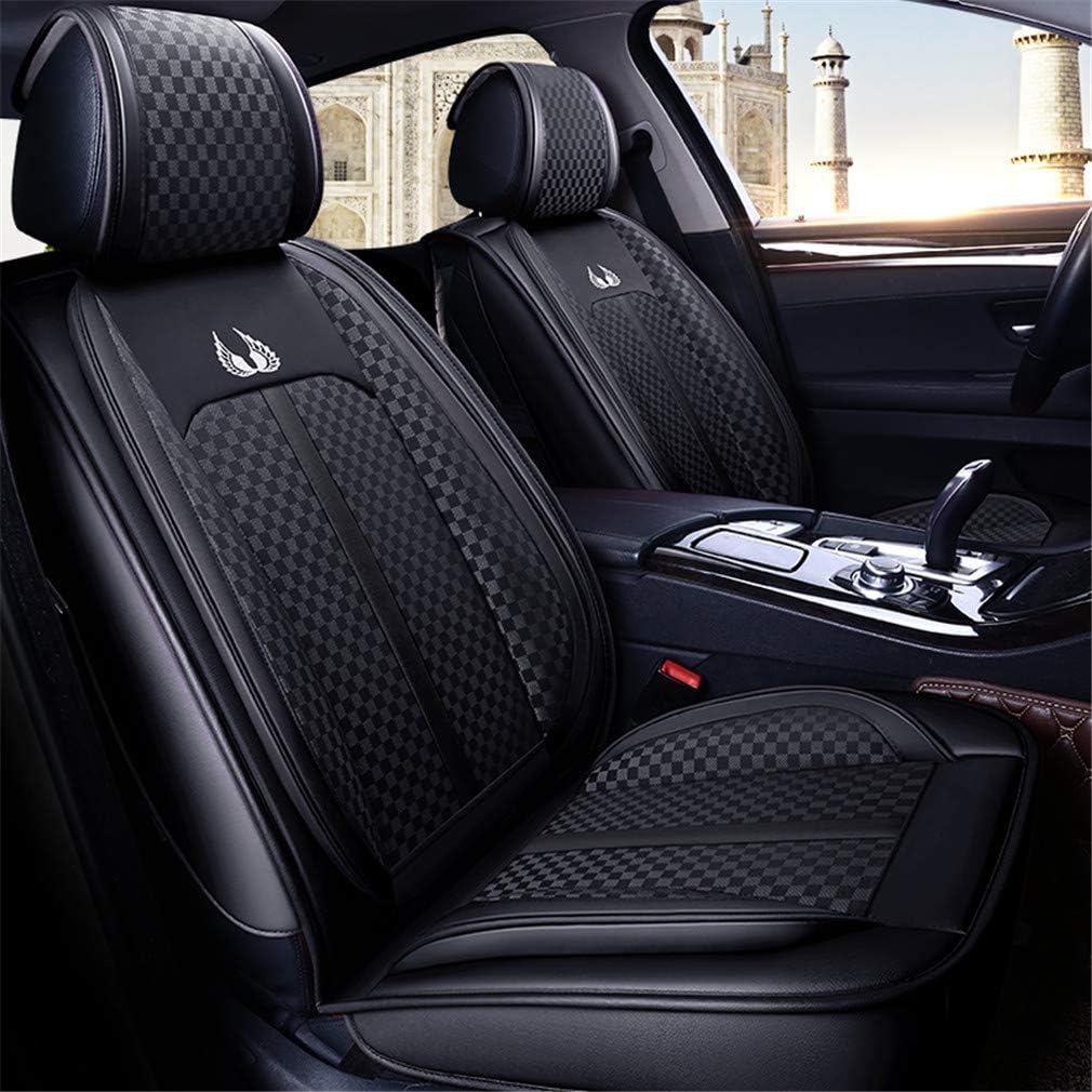 5 Car Seat Covers Full Set Waterproof Faux Leather Black U222