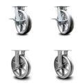 8 inch Kingpinless V Groove Semi Steel Wheel Swivel Caster Set 2 Swivel 2 Rigid L971032