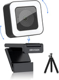 2K HD Webcam with Light Microphone, 2 Built-in Noise Reduction Mics, Autofocus, 30fps Type C USB2.0, Tripod Pack of 2 D55763