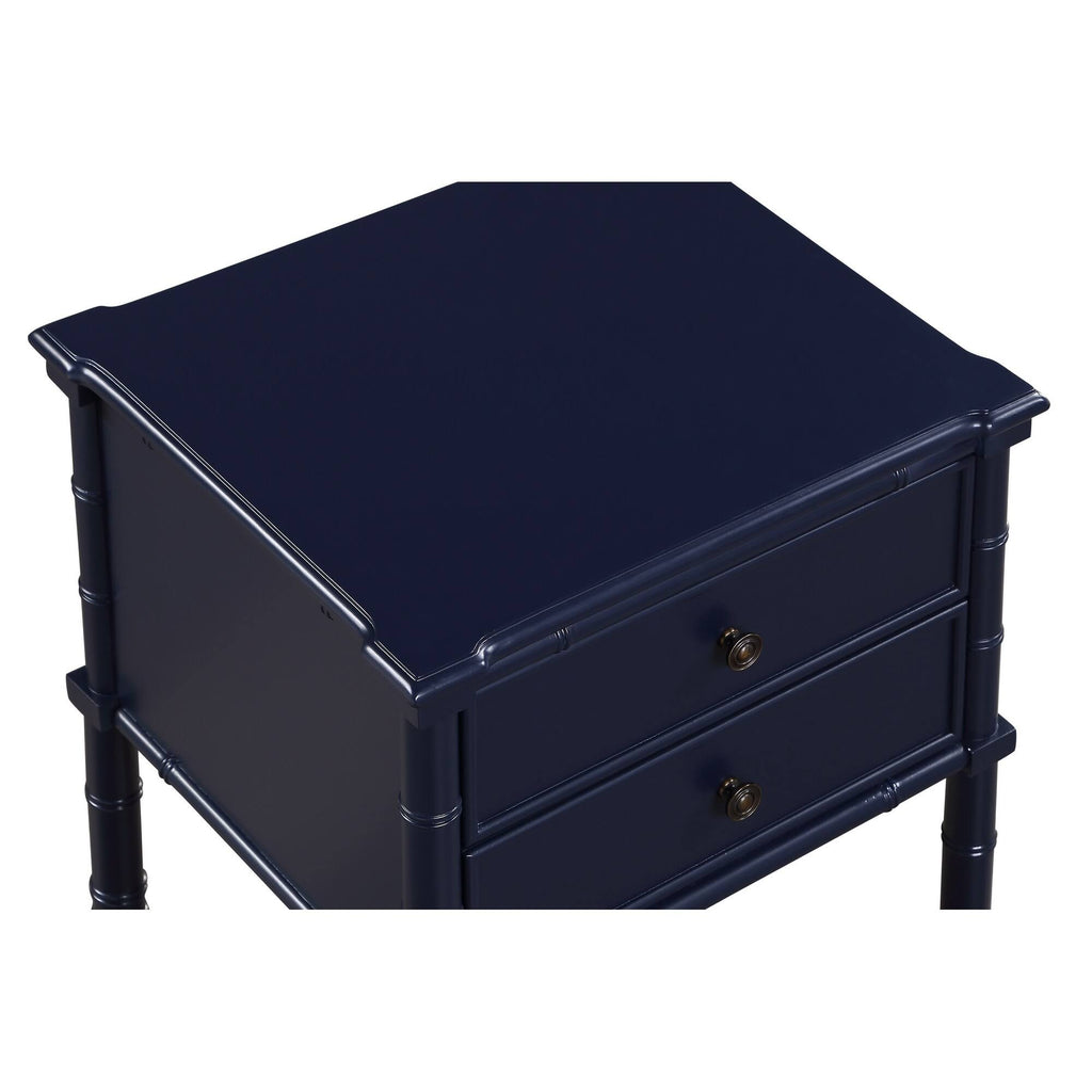 2-Drawer Bamboo Carved Nightstand T58254
