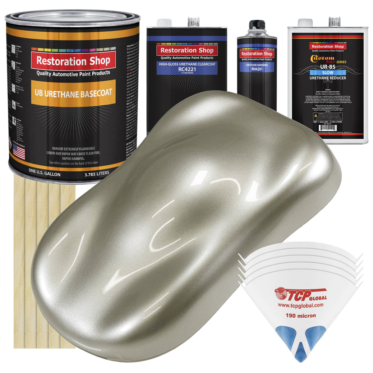 1 Gallon Auto Paint Kit Urethane Basecoat Clearcoat W4461