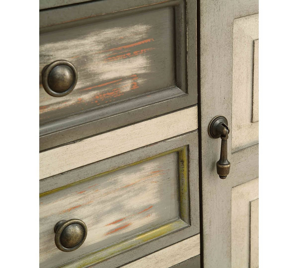 Grey Two Drawer Two Door Cabinet F614