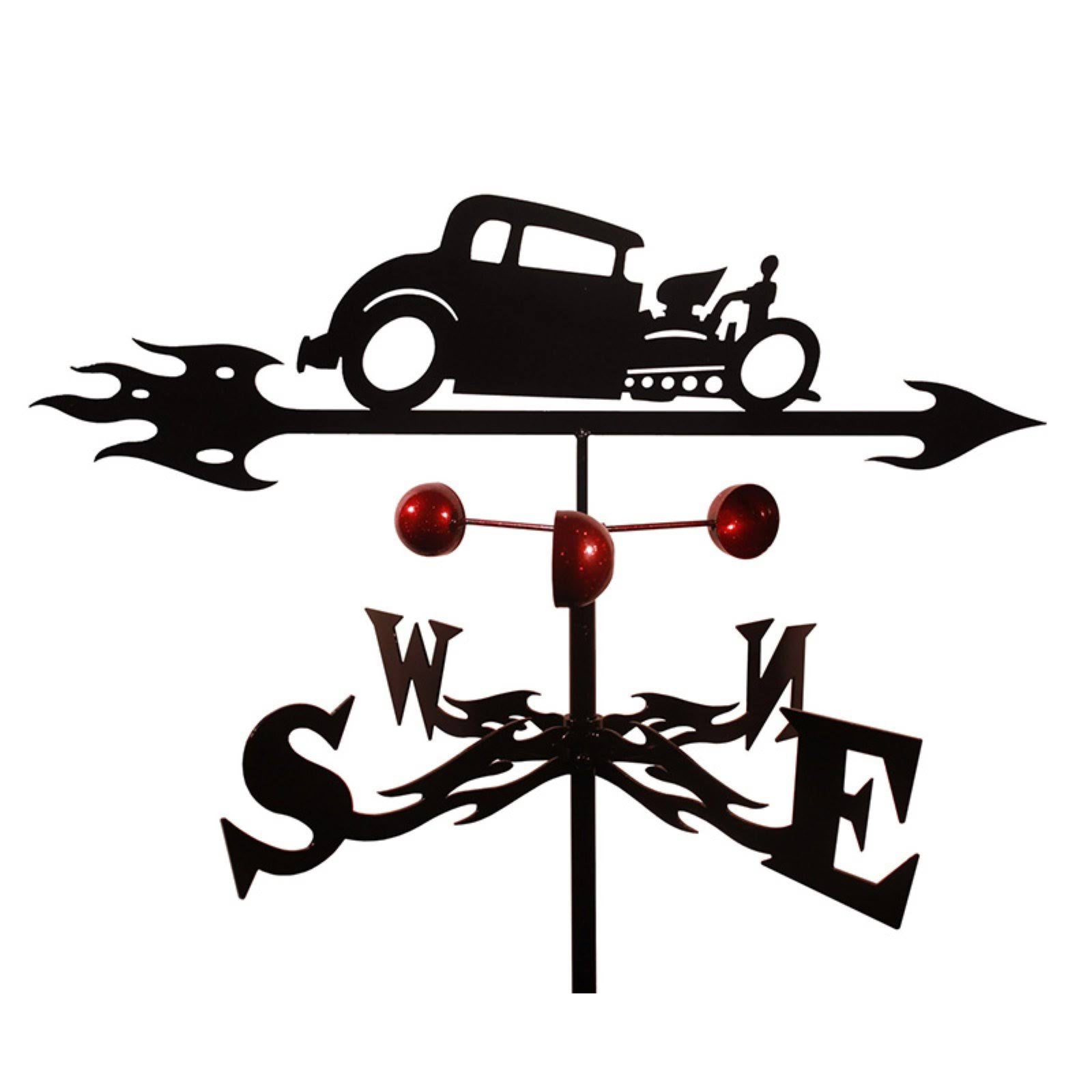 Black Steel Hot Rod Car Weathervane Q321961