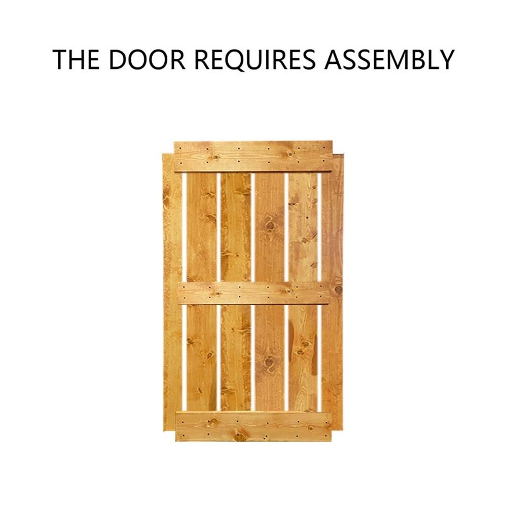 Sage Green Stained Solid Pine Wood Interior Double Sliding Barn Door with Hardware Kit D564