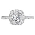 14K White Gold Cushion Halo Engagement Ring H26101
