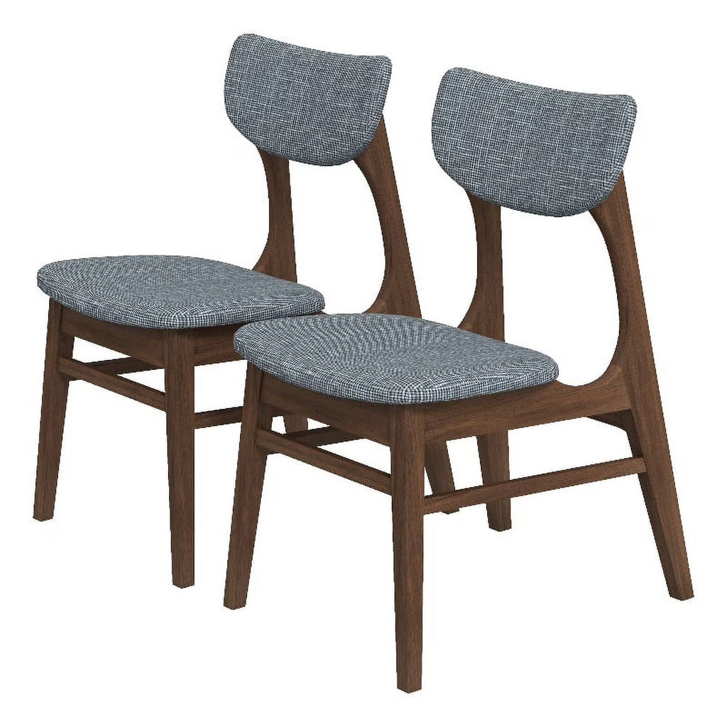 Mid-Century Wood/Fabric Dining Chair in Gray (Set of 2) Z33076