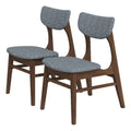 Mid-Century Wood/Fabric Dining Chair in Gray (Set of 2) Z33076