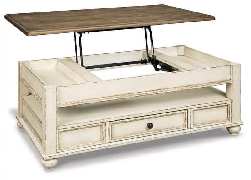 White/Brown Lift Top Coffee Table D985