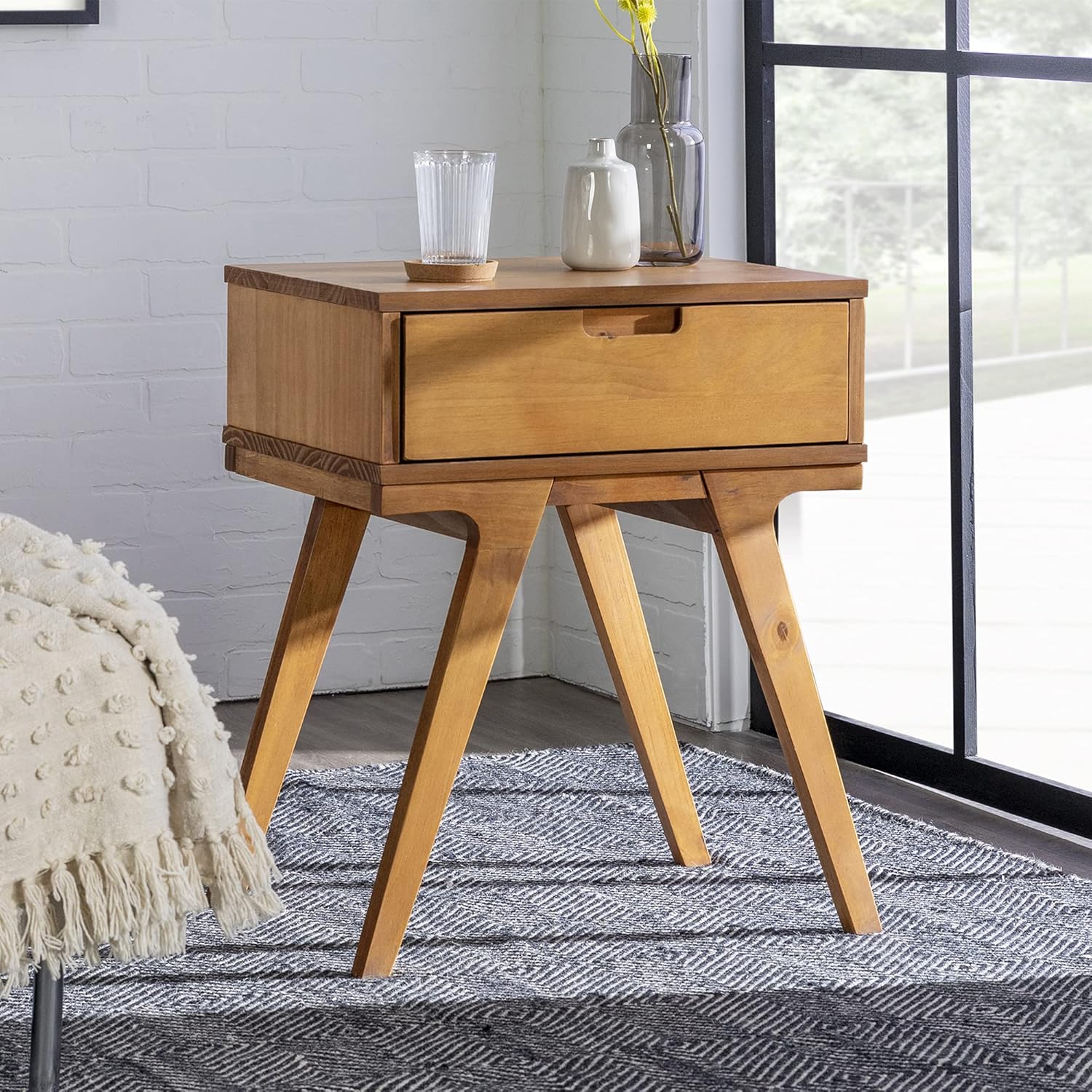 Caramel 1 Drawer Wood Nightstand R5080