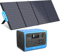 Portable Power Station 537Wh 700W with 200W Solar Panel, LiFePo4 Battery Pack with 4 AC Outlets D7422