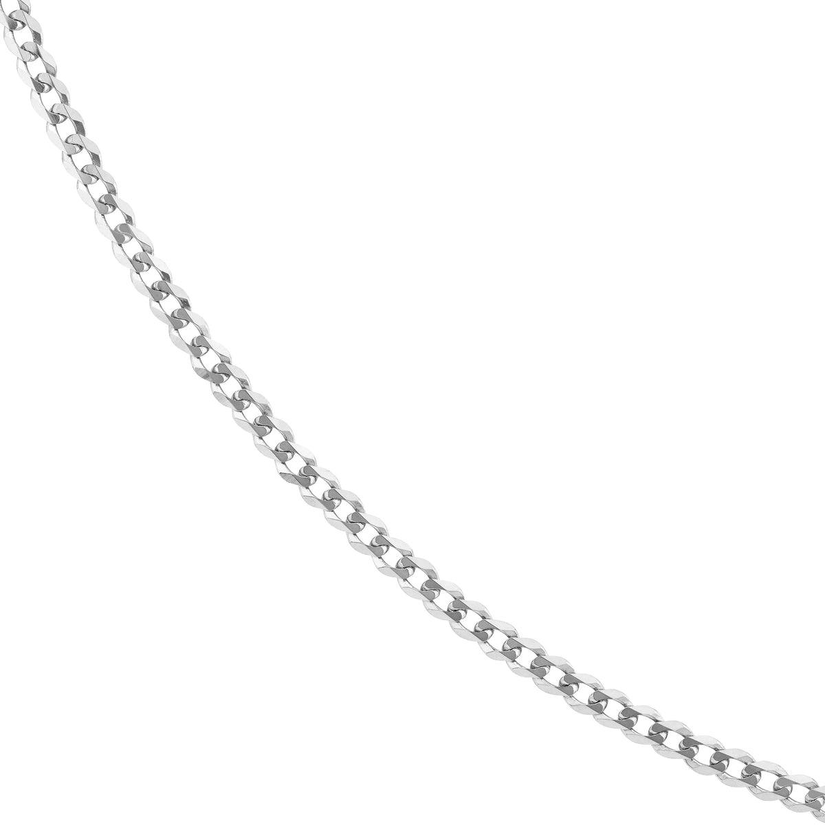 14K White Gold 30" 4.95mm Cuban Chain Necklace U3327