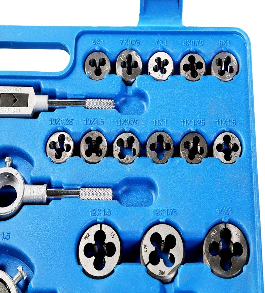 110 Piece Combination Tap and Die Set Alloy Steel Metric Tools with Carrying Case R206