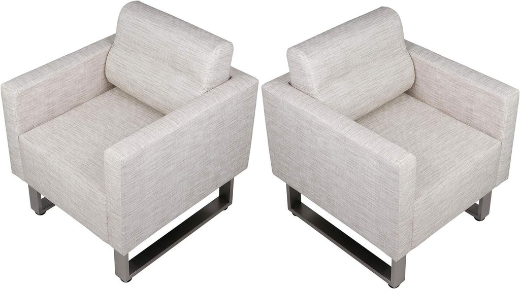 White PU Leather Club Sofa Set Of 2 C50326