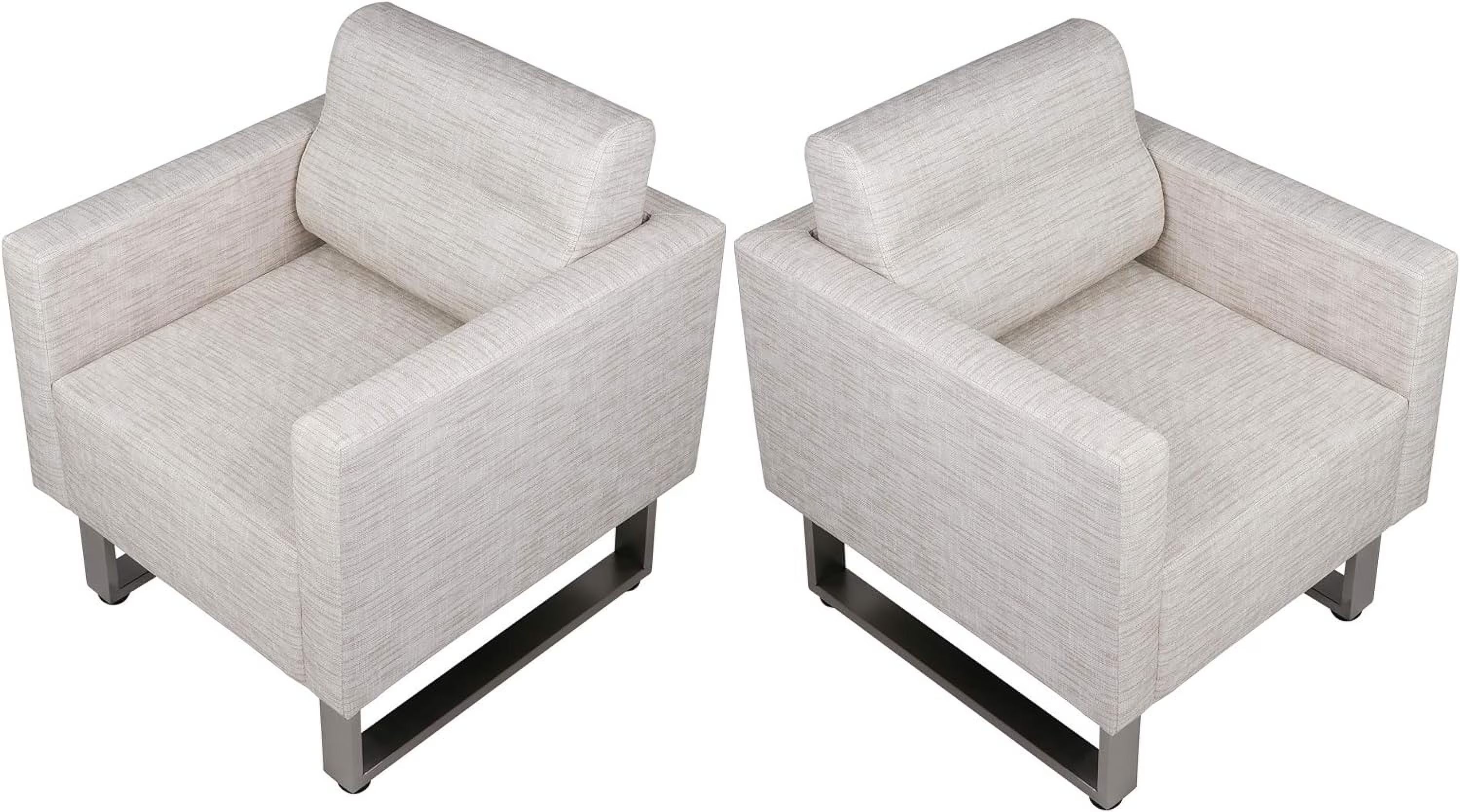 White PU Leather Club Sofa Set Of 2 C50326