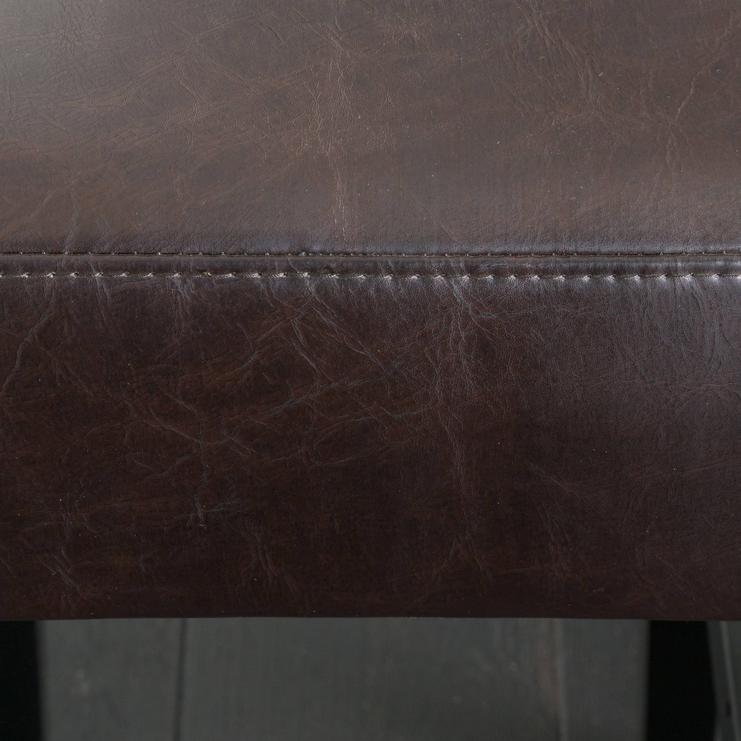 Bonded Leather Backless Counter Stool, Set of 2, Brown X2535