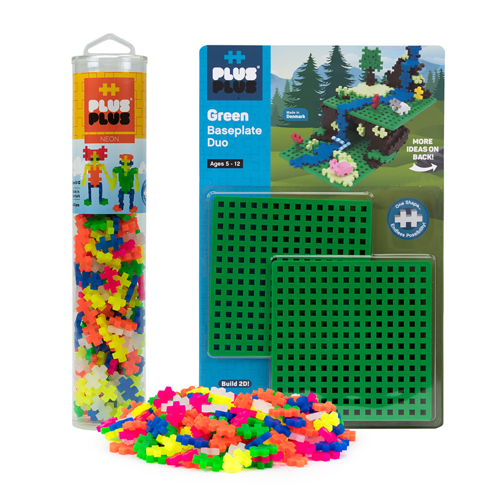 240 pc Neon Tube & Green Baseplate Building Set J760
