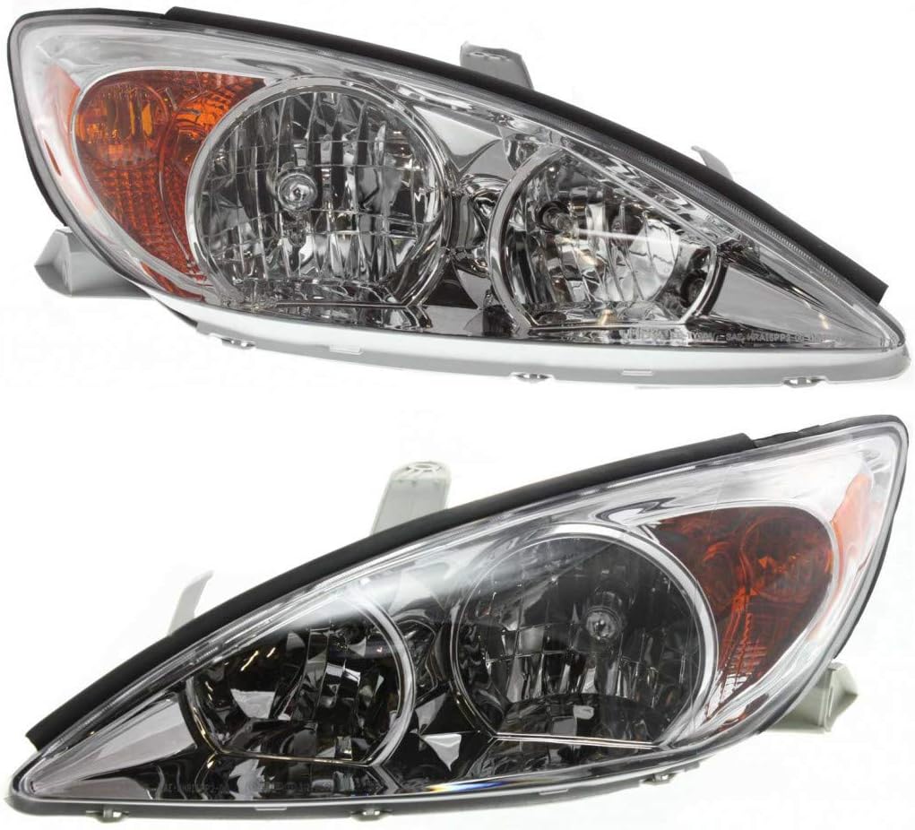 Chrome Headlight Assembly Pair for Toyota Camry 2002-2004 G11790