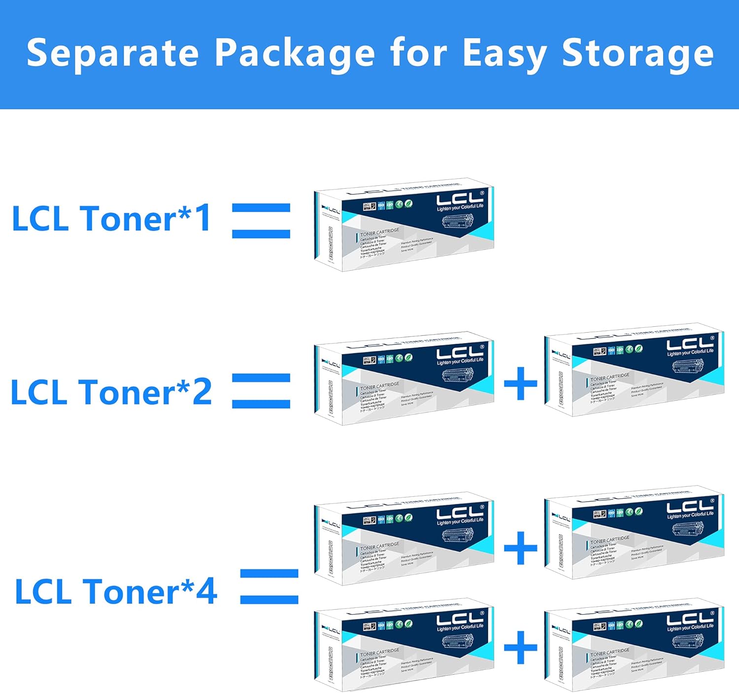 4-Pack Black Cyan Magenta Yellow Toner Cartridge N68116