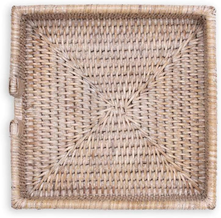 Rattan Luncheon Napkin Holder in White Natural J2529