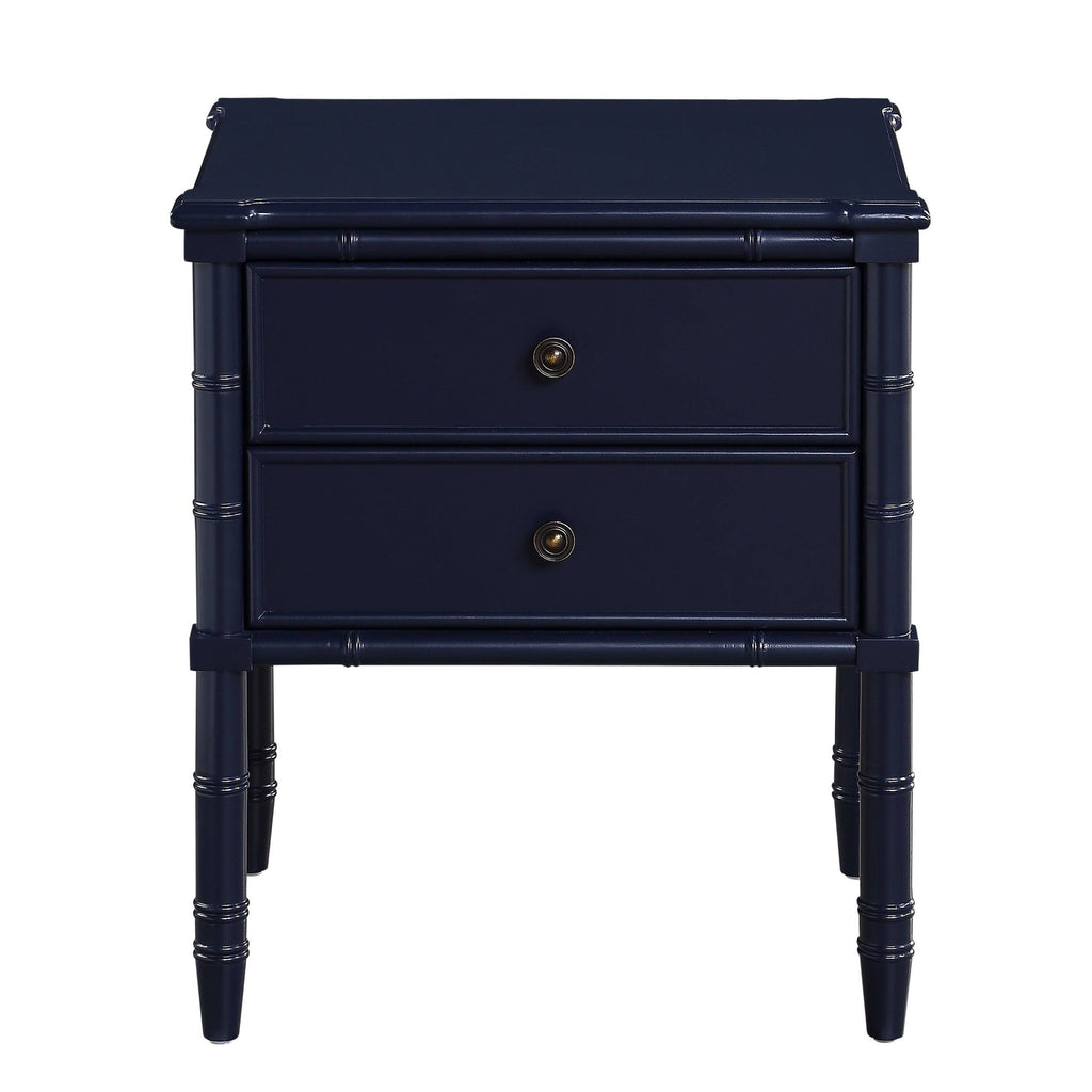 2-Drawer Bamboo Carved Nightstand T58254