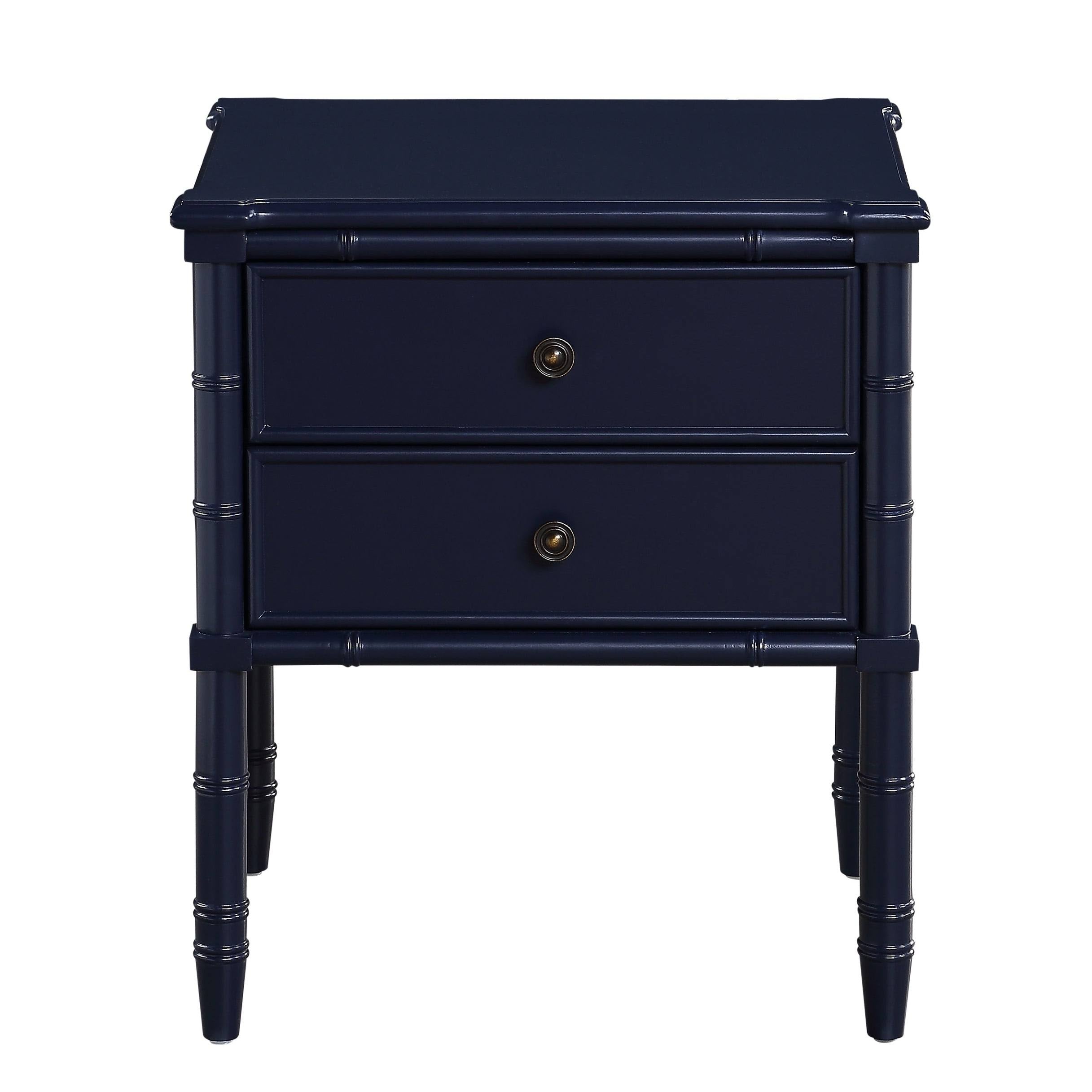 2-Drawer Bamboo Carved Nightstand T58254