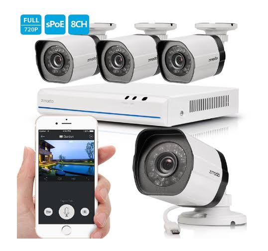 8 Channel NVR 4 720p HD Security Camera PoE System L290
