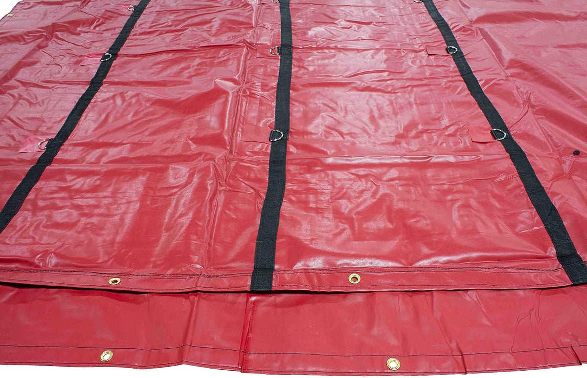 Red Vinyl Flatbed Tarp 20x27 (6' Drop) N7678