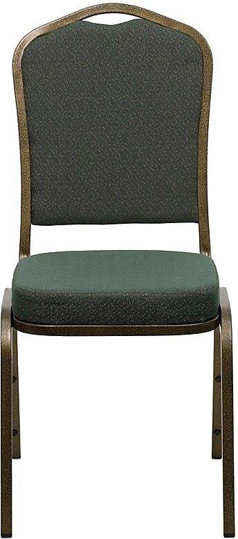 Green Patterned Fabric Crown Back Stacking Banquet Chair D543507