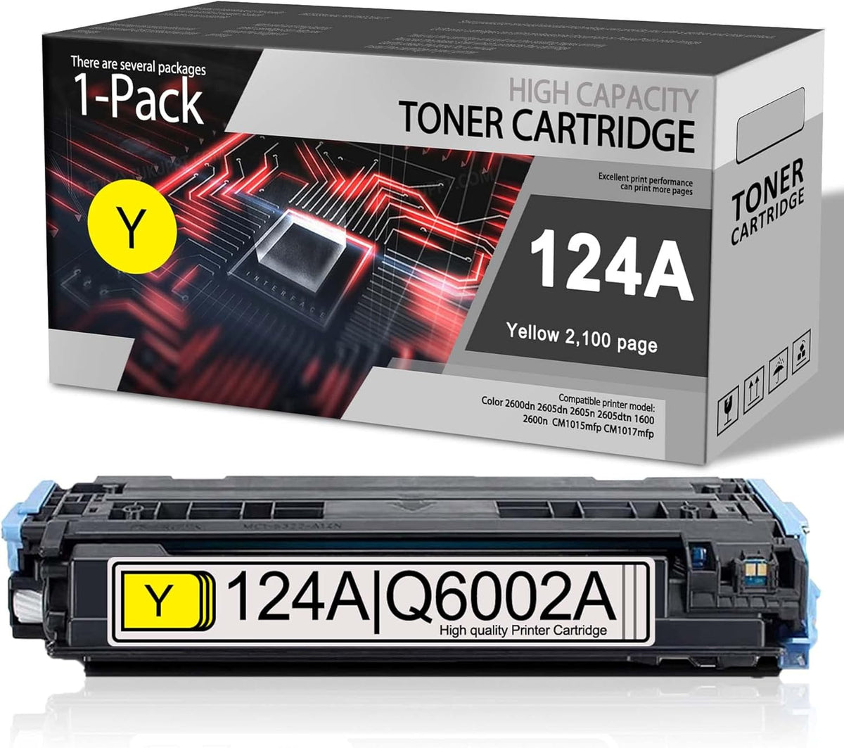 1 Pack Yellow Toner Cartridge for HP Printers A7256