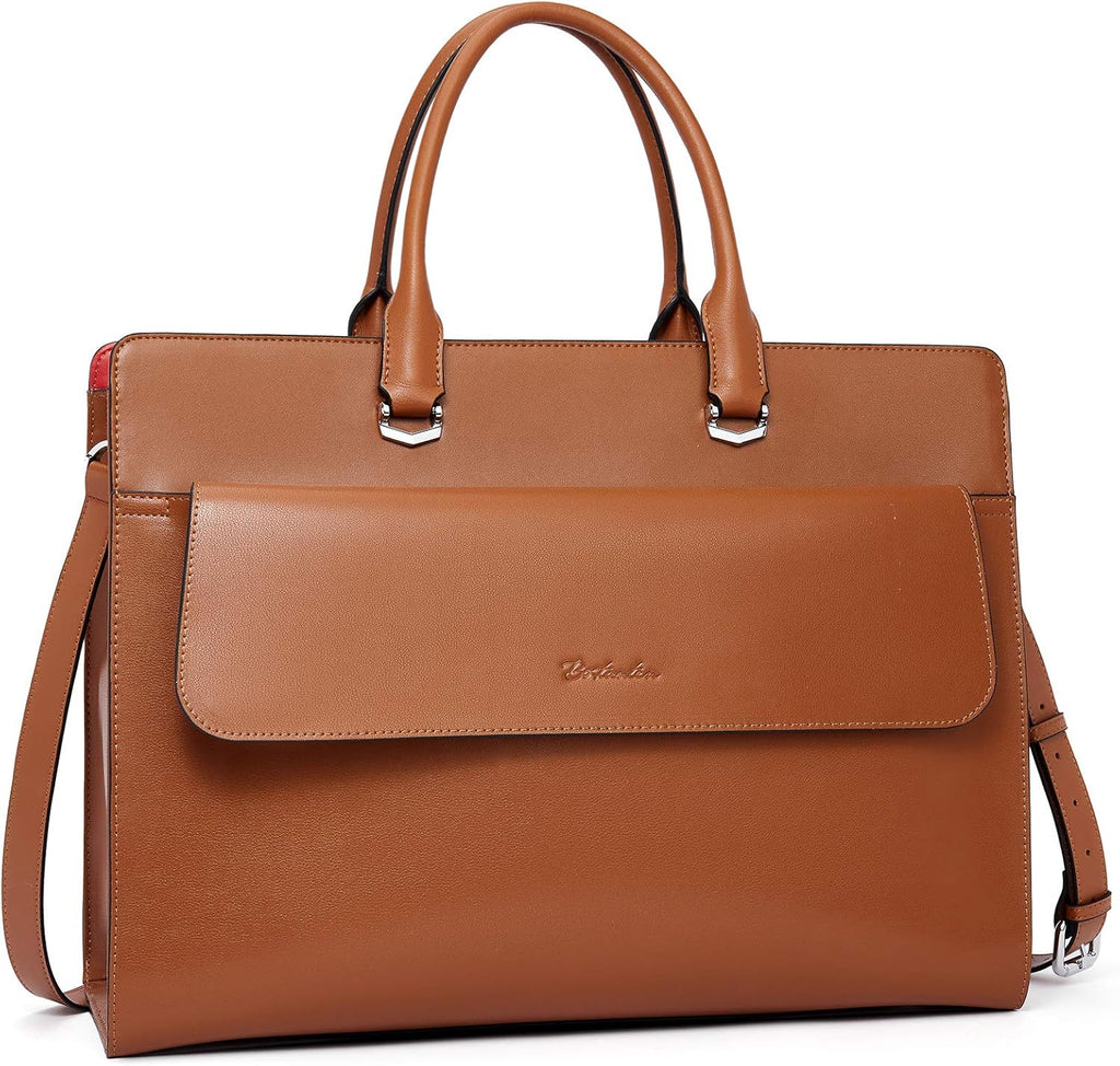 15.6 Inch Leather Laptop Shoulder Bag Y81419