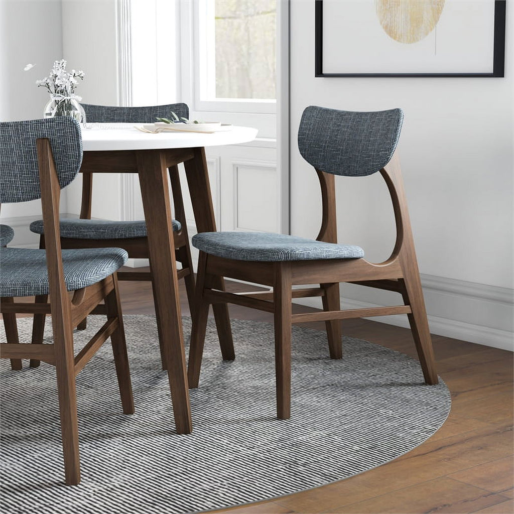 Mid-Century Wood/Fabric Dining Chair in Gray (Set of 2) Z33076