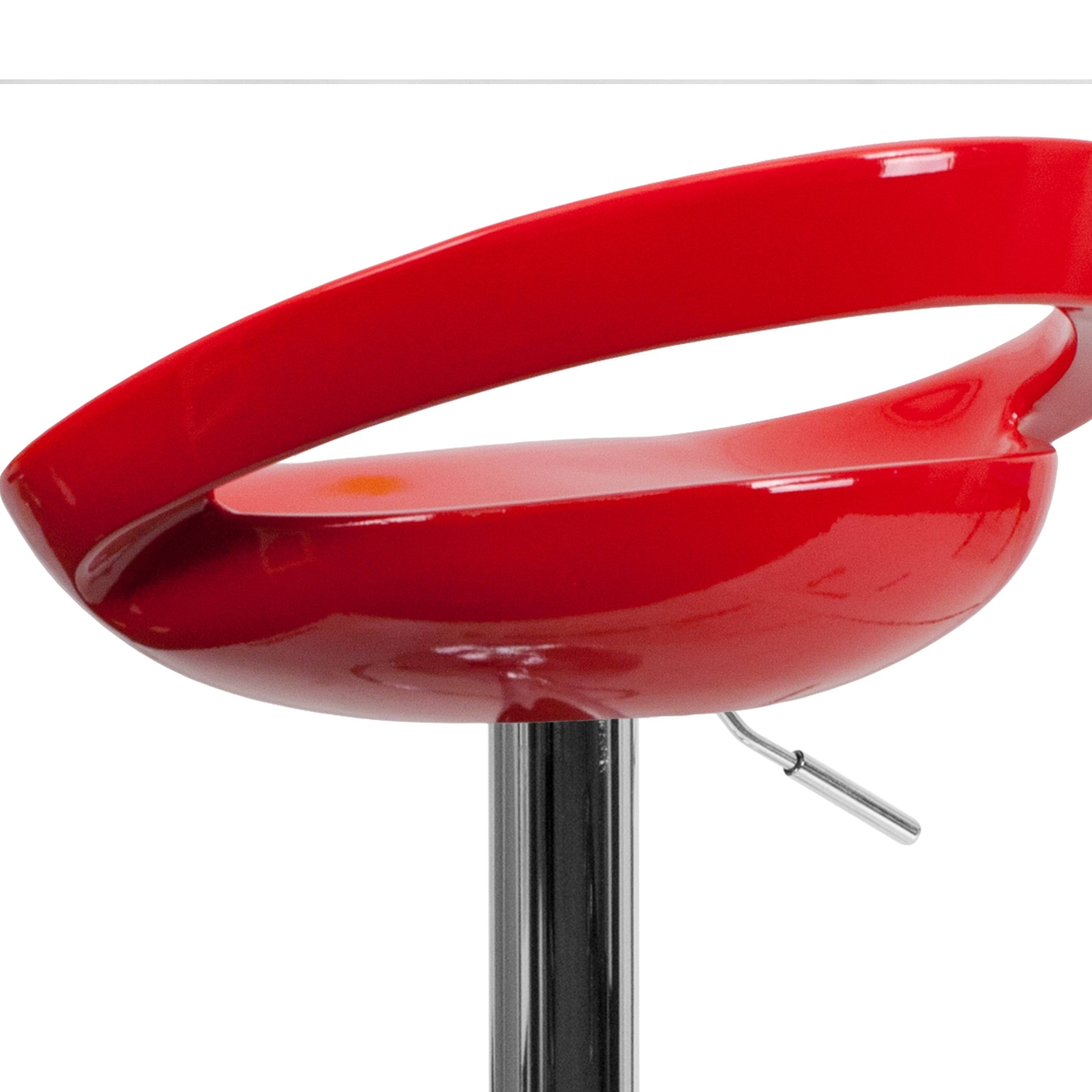 Silver Plastic Adjustable Height Barstool with Chrome Base X63759