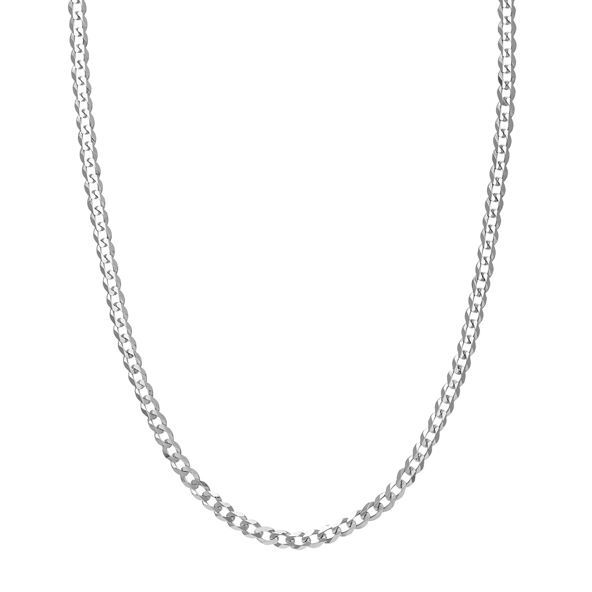 14K White Gold 30" 4.95mm Cuban Chain Necklace U3327