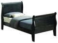 Twin Sleigh Bed in Black W9122