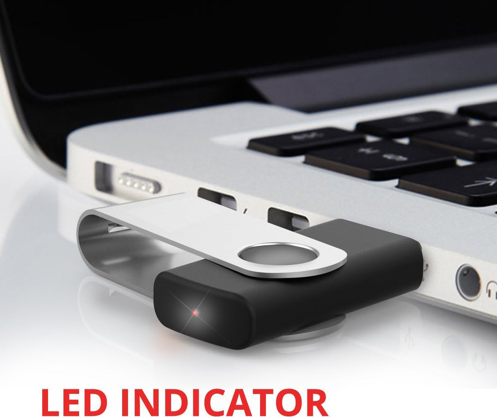 10 Pack 4GB USB2.0 Swivel Flash Drives with Led Indicator, Black B810982