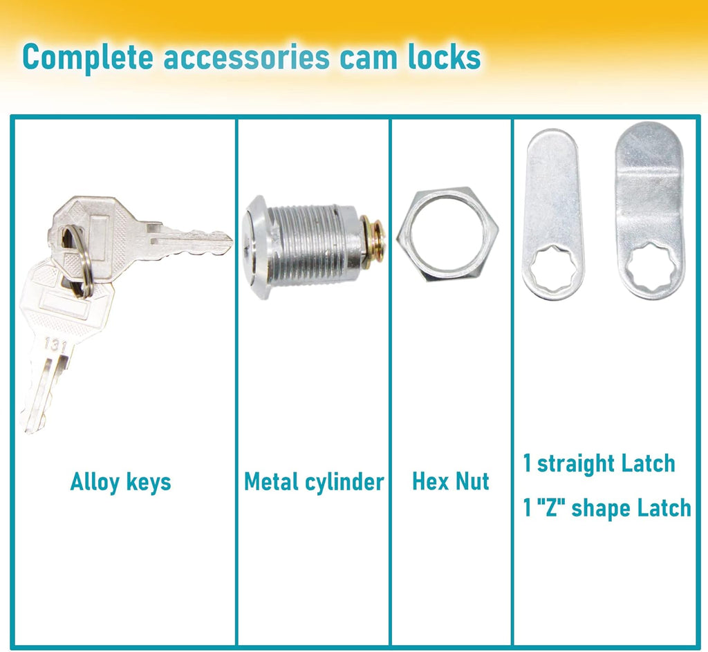 7/8 RV Storage Door Locks Keyed Alike 12 Pack 24 Keys L31251