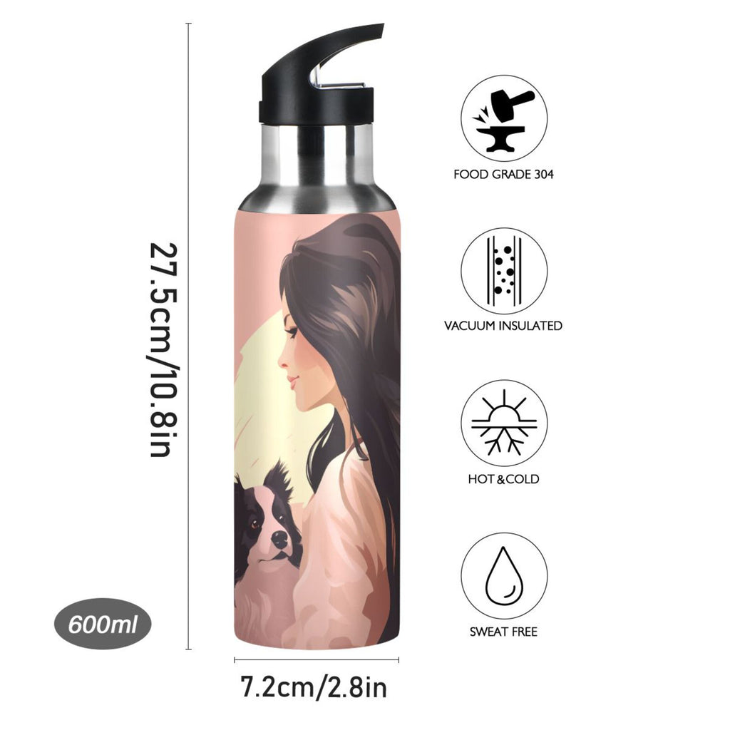 Insulated Stainless Steel Water Bottle with Straw Lid 20 oz Y7368