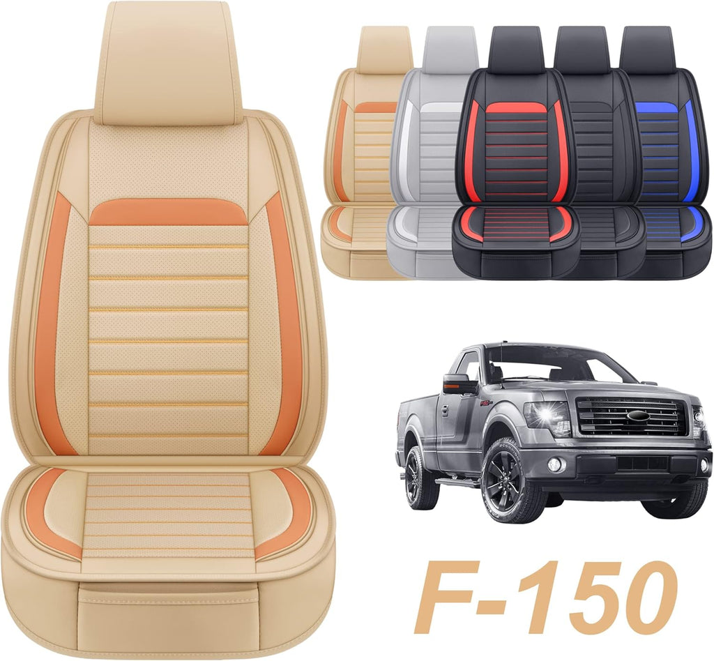 Gray Faux Leather Full Set Pickup Truck Seat Covers D625897